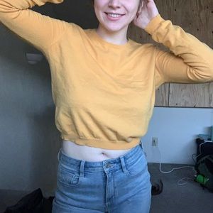 Yellow cropped sweater